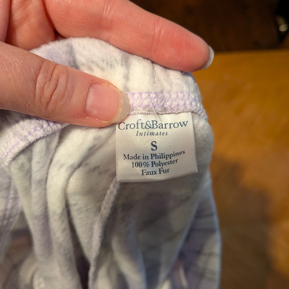 NWOT Croft & Barrow Pajama Set in Lavender and White Plaid - Picture 8 of 9